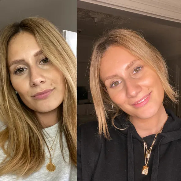 Zelfbruiner spray met niacinamide - before & after