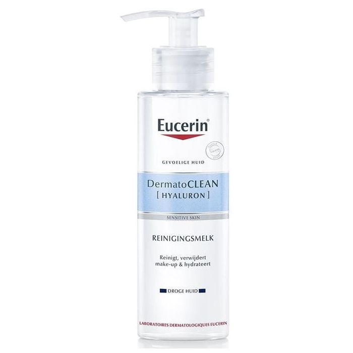 Eucerin DermatoCLEAN reinigingsmelk met hyaluronzuur is een ideale dagelijkse reiniger voor de droge huid, en is klinisch en dermatologisch bewezen geschikt te zijn voor de gevoelige huid.