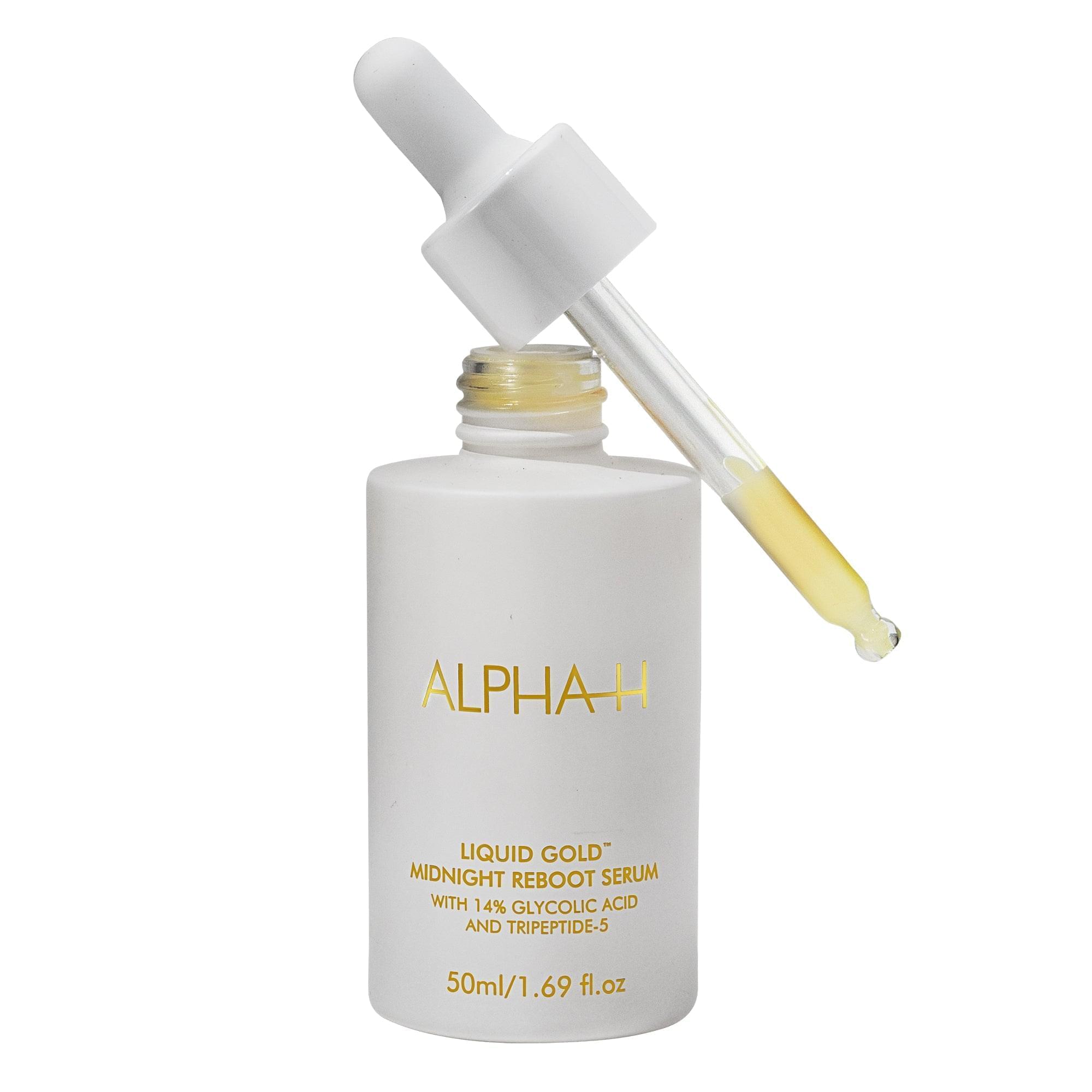 Ontdek de kracht van jeugdige vernieuwing met het Alpha-H Liquid Gold Midnight Reboot Serum. Dit krachtige anti-aging serum is speciaal ontworpen om je huid te transformeren en de tekenen van veroudering te bestrijden.