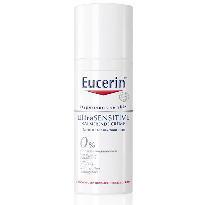 De Eucerin UltraSensitive kalmerende crème die je huid beschermt en irritatie vermindert. Het is een Dag- en nachtverzorging met SymSitive voor de normale tot gemengde hypergevoelige of geïrriteerde huid.
